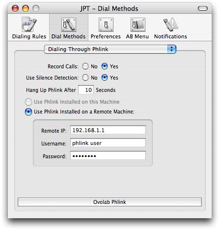 Dial Method Ovolab Phlink