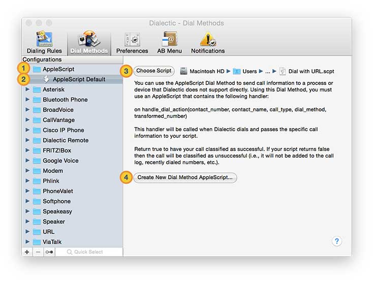 applescript Dial Method annotated