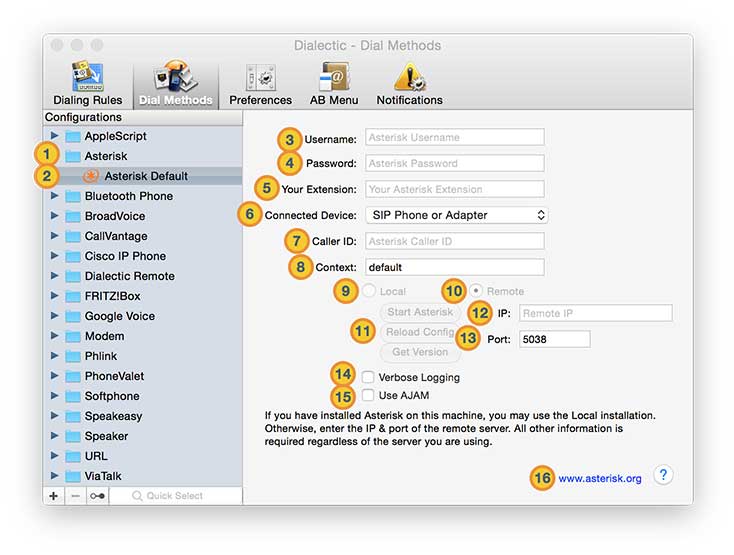 asterisk Dial Method annotated
