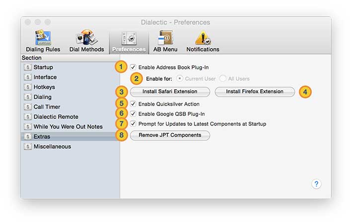 preferences extras annotated